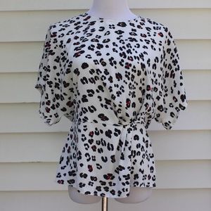 Primark Leopard Print Blouse Size 8 | Cinched Waist